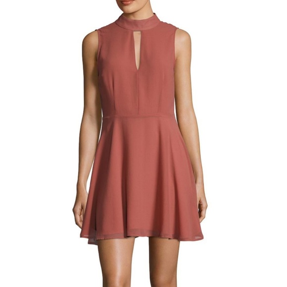 Lucca Couture Mock Neck Cut Out Dress - Picture 1 of 8